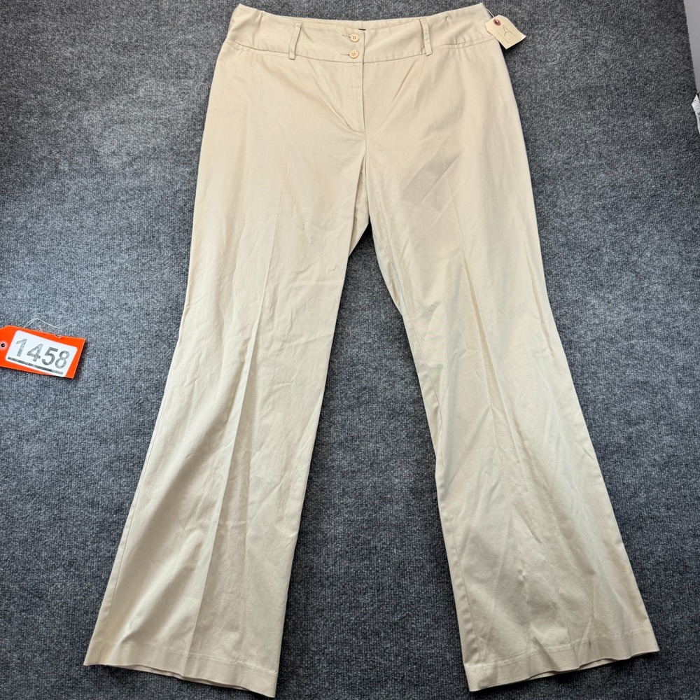 Karen Kane Lifestyle Dress Pants Womens 14 Beige Stretch Tailored Bootcut Leg
